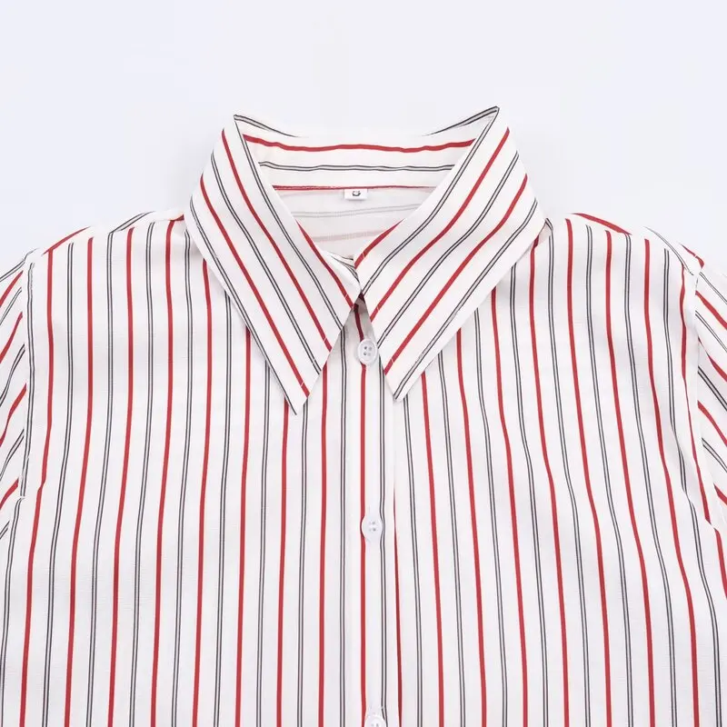 Autumn 2025 Women's Casual Loose Fit Long Sve Striped irt Versatile New Arrival Faionable Comfortable Classic Sle