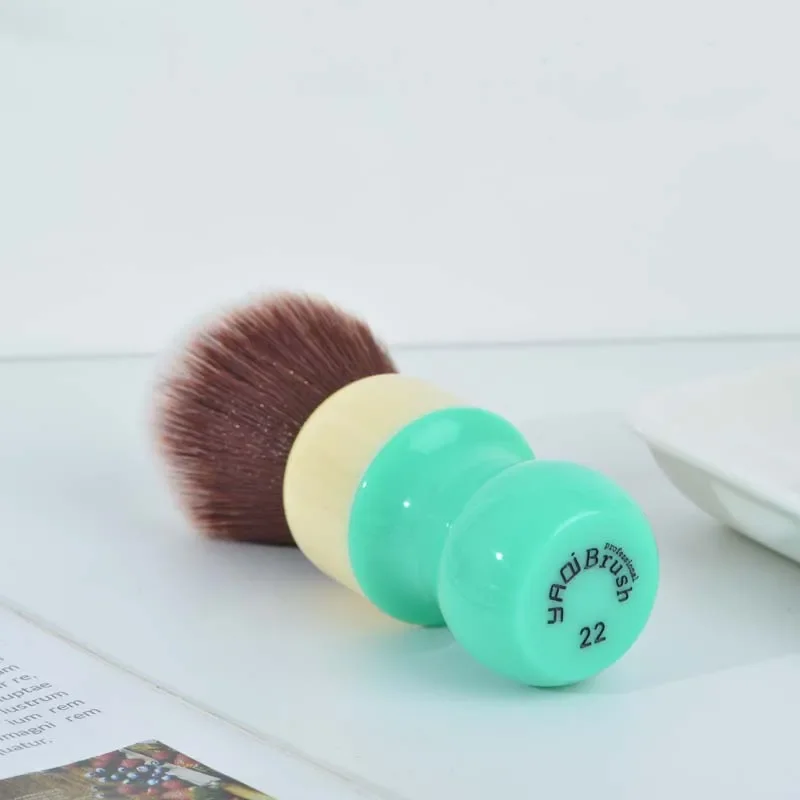YAQI Men's Fresh Simple Surf 22MM Synthetic Hair Shaving Brush Portable Travel Casual Wet Shaving Brush With Logo