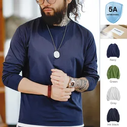 Maden 2024 New Casual Sorona Cool Long-sleeved T-shirt Quick-drying Antibacterial Round Neck Top for Men's Spring And Autumn