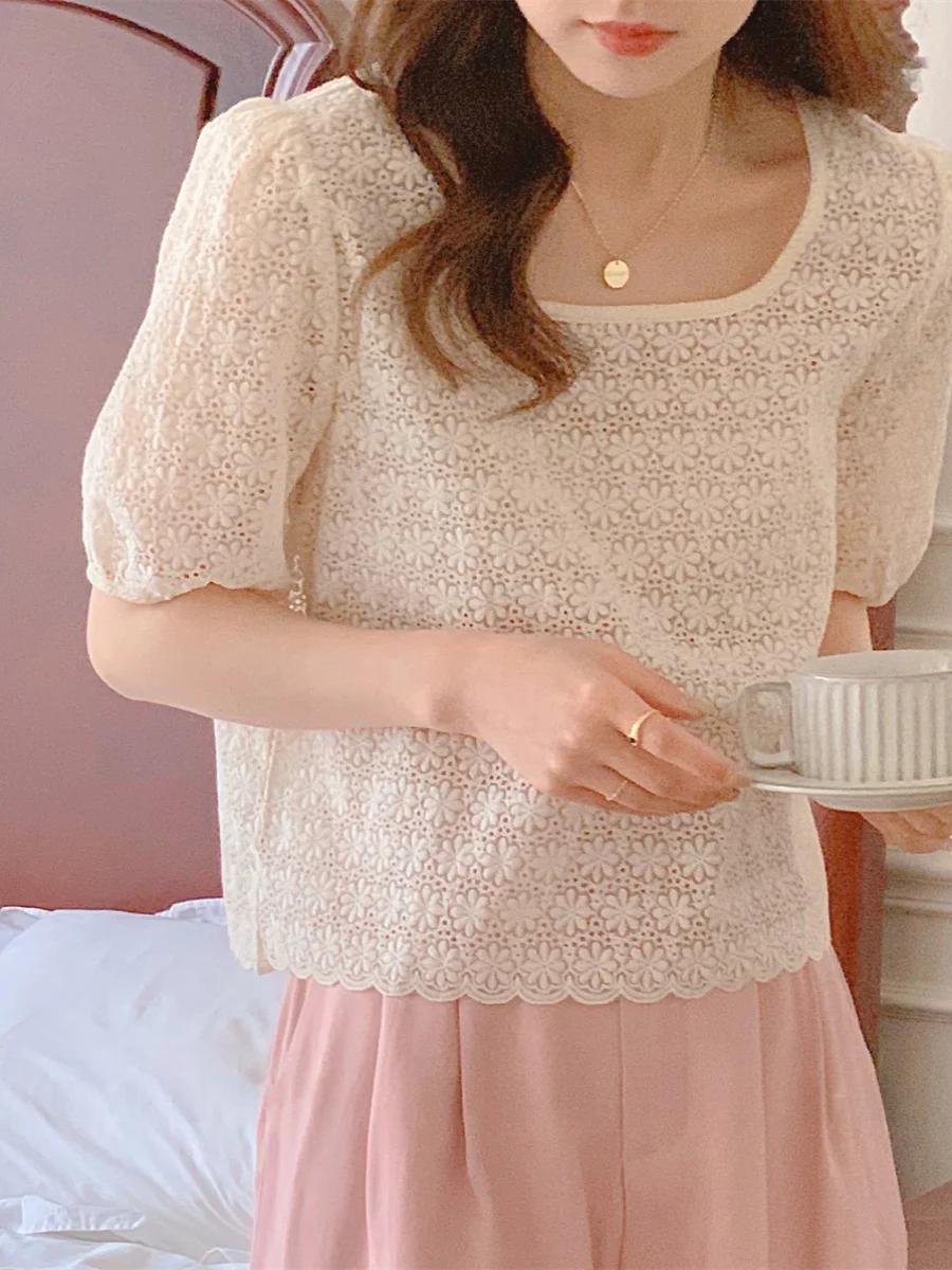 

Retro French Heavy Embroidery Lace irt Square Collar Silk Geometric Patterned Dr Nighting Girl Floral 3D Embellied ...