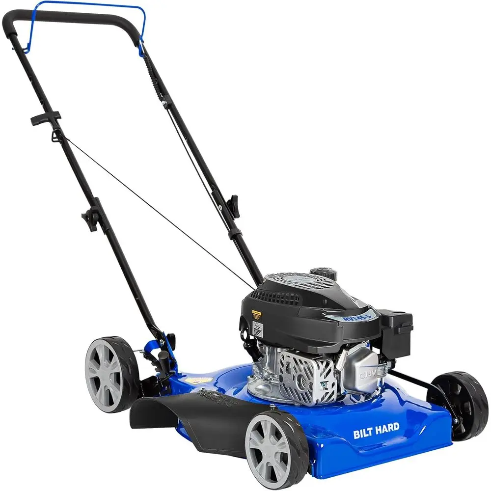 Gas Lawn Mower 20 inch, 144cc 4-Cycle OHV Engine Lawnmower, 8 Adjustable Cutting Heights Push Mowers or Lawn, Yard and Garden
