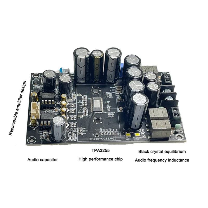 DC 48V TPA3255 Digital 2.0 Channel 600W Audio Power Amplifier Board HIFI Stereo 300Wx2 Class D Amplifier