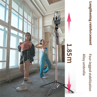 B50B-185Cm Bluetooth Selfie Stick Aluminum Alloy Stand Handheld Stabilizer Foldable Monopod,For Mobile Phone Live