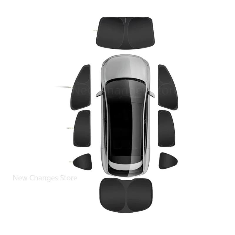 For Xpeng G6 23-26 Car Window Sun Shade Curtain Summer Sun Protection Sunshade Cover UV Reflective Magnetic Car Privacy Curtains