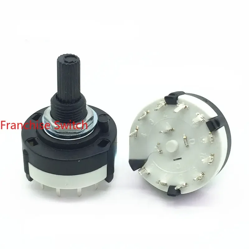 

10PCS RS26MM Band Switch 1Knife 12Gear 2Knife 6Gear 3Knife 4Gear Environmental Protection All-plastic Rotary Switch.