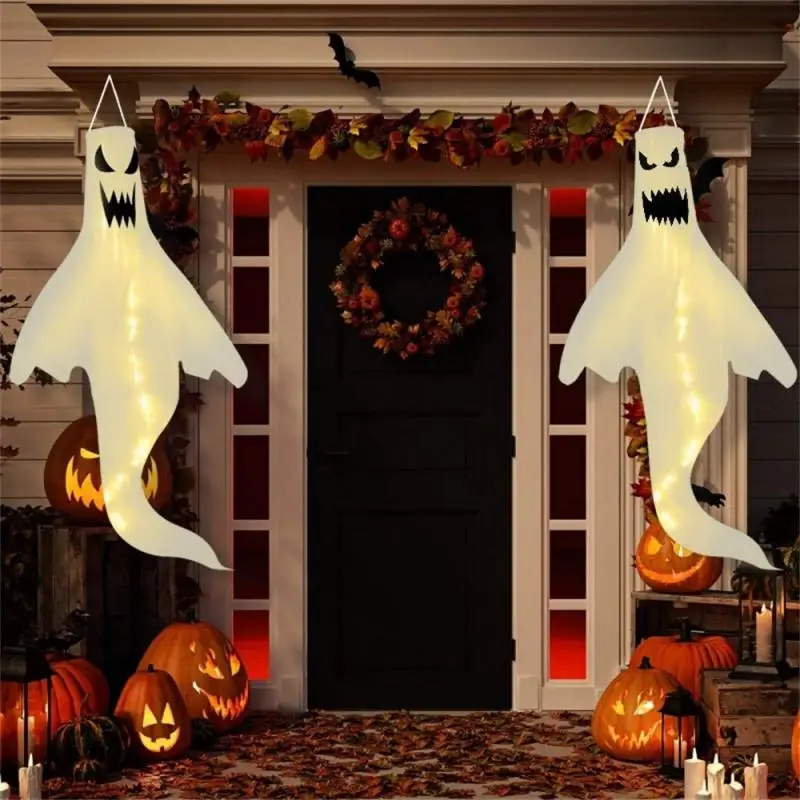 Halloween Large LED Light Hanging Ghost For Halloween Party Home Outdoor Indoor Decoration Glowing Spooky Lamp Horror Props 2024