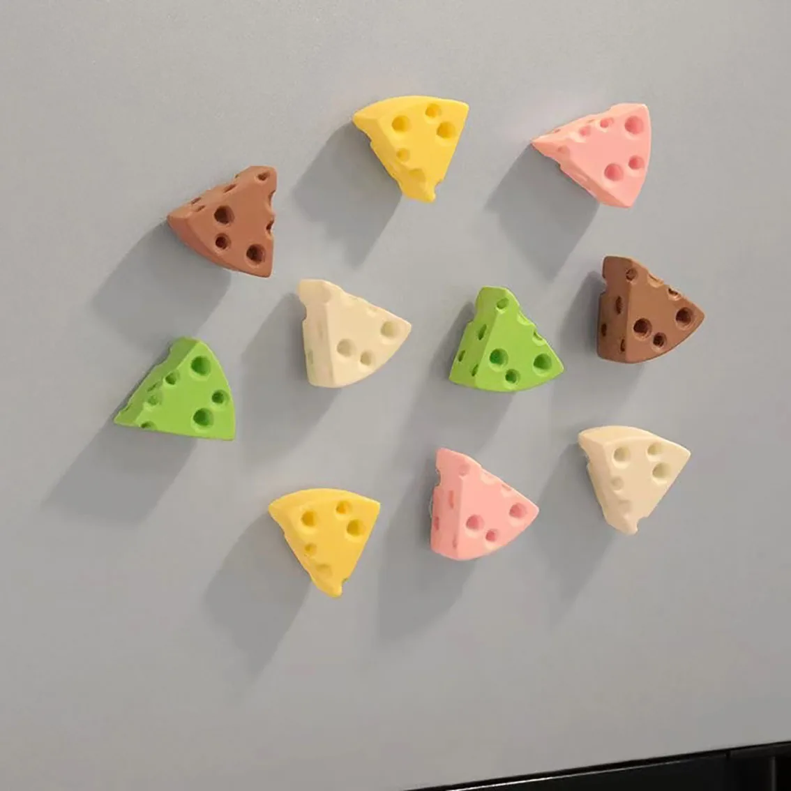 5/10pcs Cheese Mini Cheese Refrigerator Magnet Cute Small Magnetic Decoration Photo Message Wall