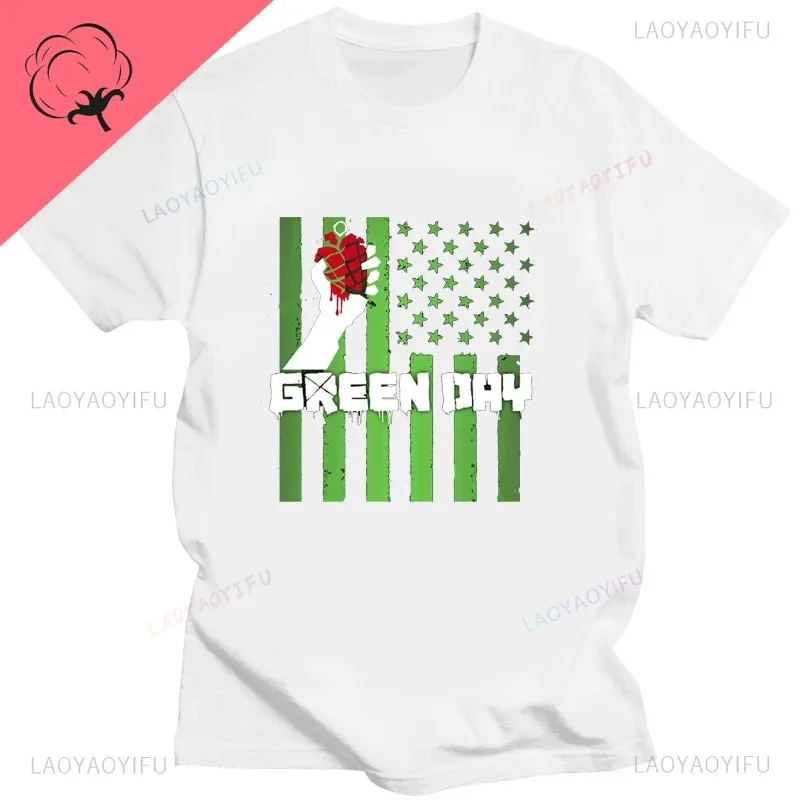 New 2026 Green Day Music Pattern Band Printed Cotton T-shirt Men's Summer Casual Top Short Sleeve Classic Male Women Tee