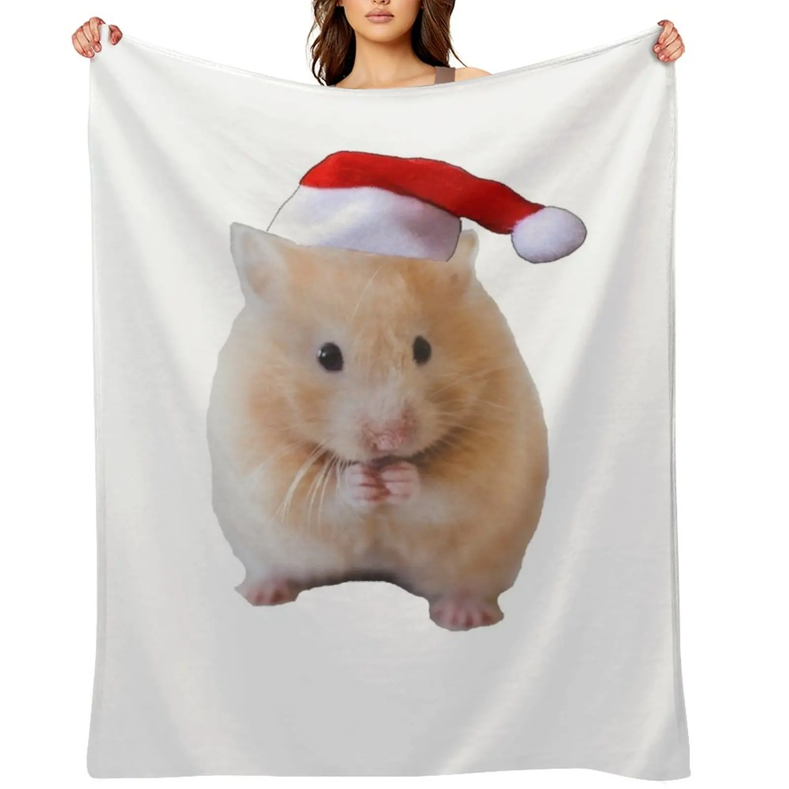 

Hamster with christmas hat Throw Blanket Summer Beddings Decoratives christmas gifts heavy to sleep Blankets