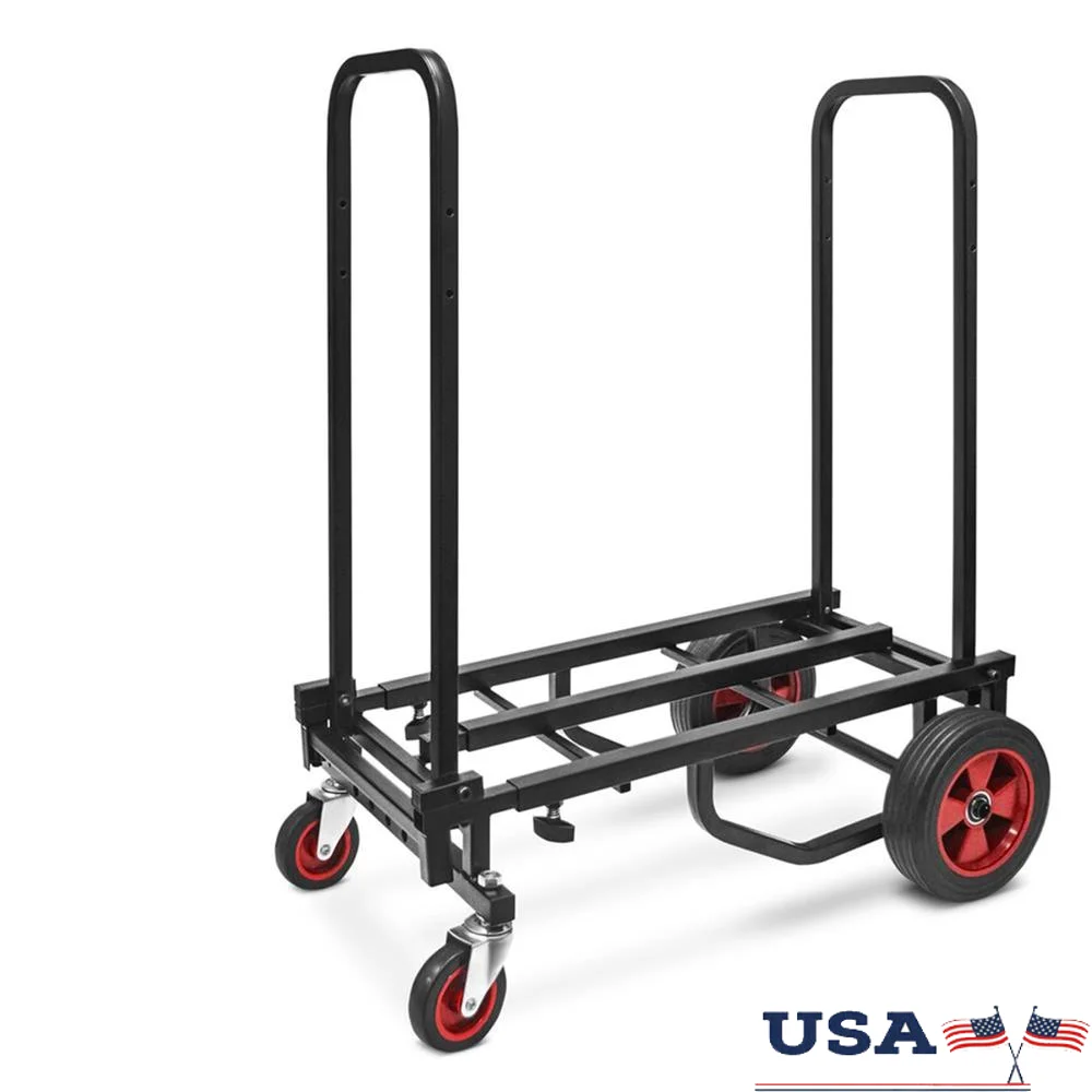 Professional 8-in-1 Folding Hand Truck Dolly Platform Cart with R-Trac Wheels Lightweight Compact Design Extends Up to 44.25