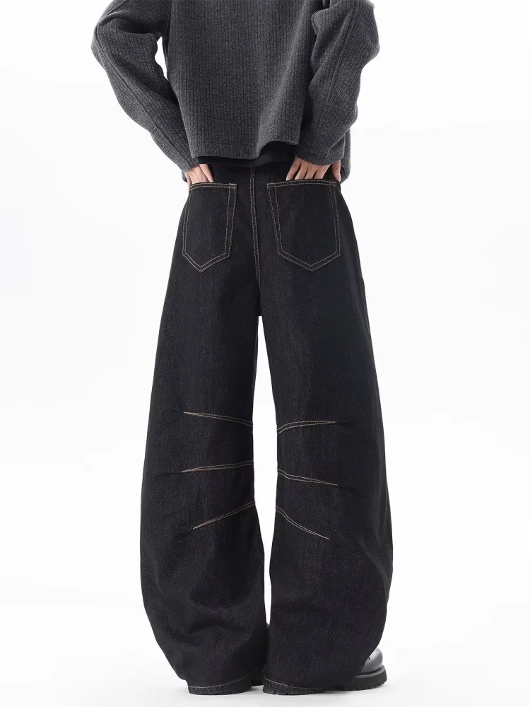 2025 Cyber Y2K New Fashion Black Casual Baggy Jeans Pants For Men Clothing Straight Luxury Cotton Long Trousers Pantalon Hombre