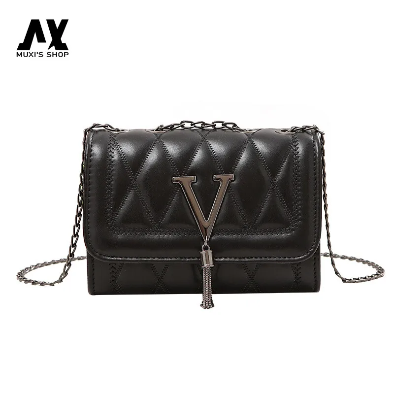 

New Women's Fashion Trend Single Shoulder Chain Slung Rhombus Bag Daily Wear Latch Pocket Bag