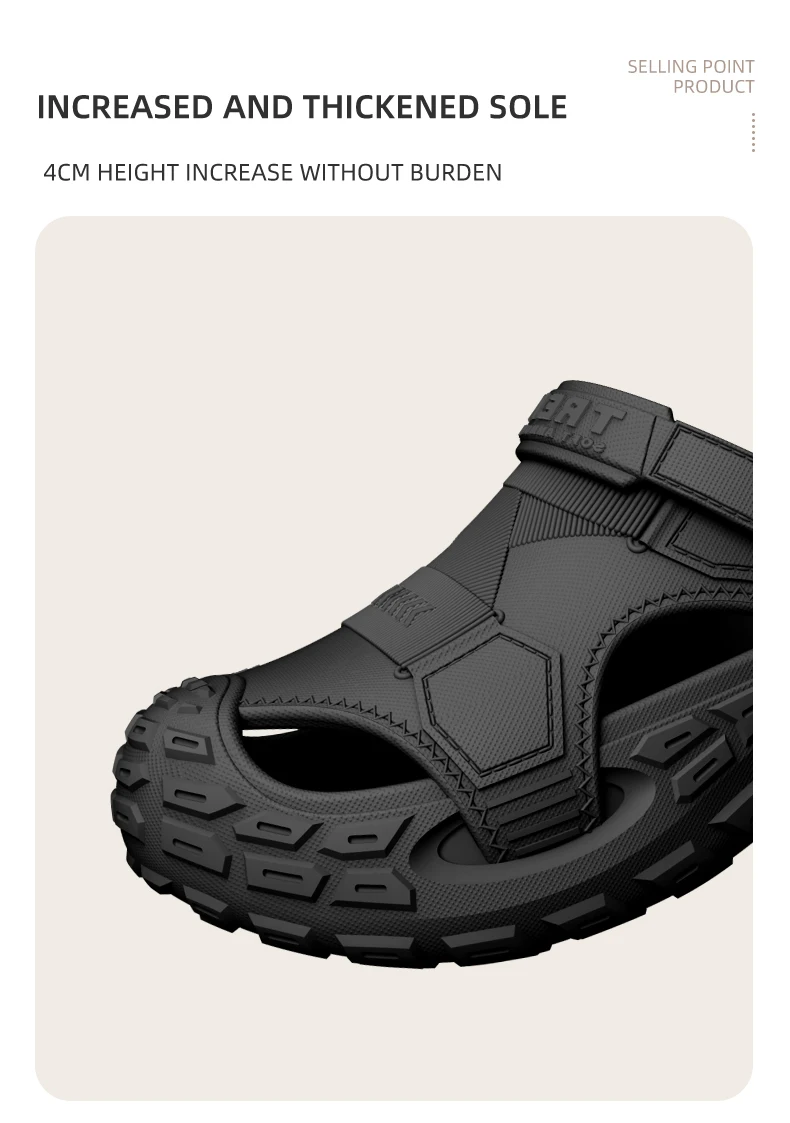 EVA-Sandalen für Herren im Sommer, mit Dicker Weicher Sohle für Outdoor-Aktivitäten, Strandschuhe für Freizeitsport und Perforierte Schuhe – Detail 3