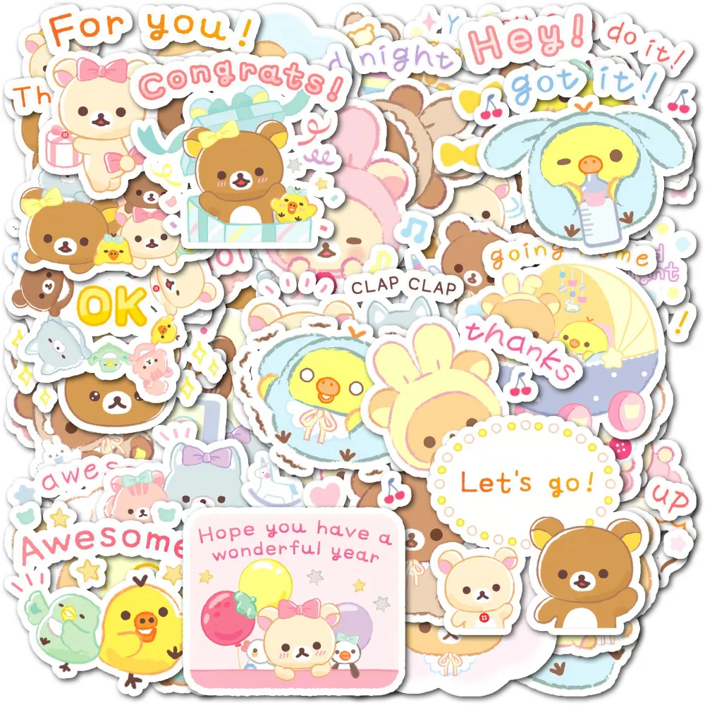 Usasabe Relax Bear Tiny Stickers Superdickes Selbstklebendes Aufkleber-Set für Tagebücher, Hochauflösendes Sticker-Paket – Detail 11