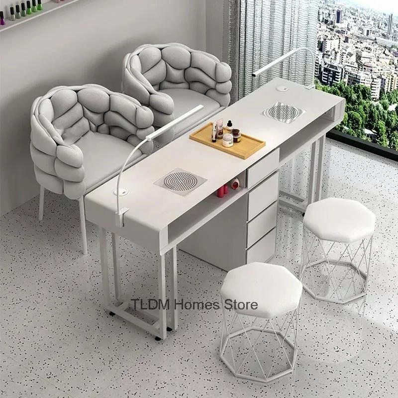 Modern Salon Single Double Manicure Tables Chair 의자 Professional Manicure Table Multifunctional Nail Table Salon Furniture