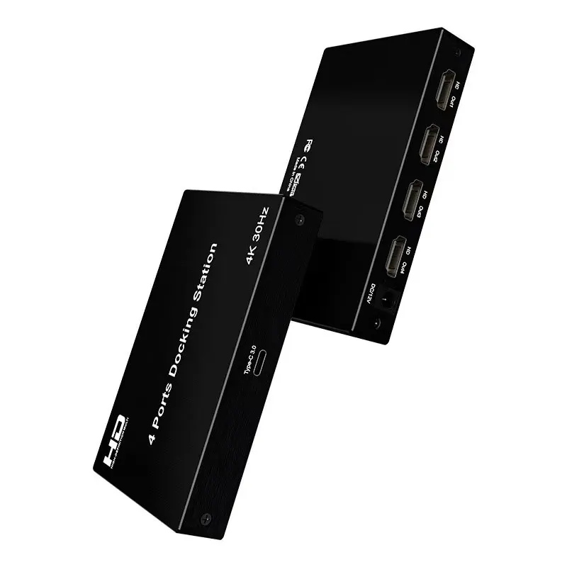 4-портовая док-станция Компьютер HDMI-совместимый расширитель экрана Разветвитель Сетевой передатчик 1 вход 4 выхода Разделенный дисплей 1X4