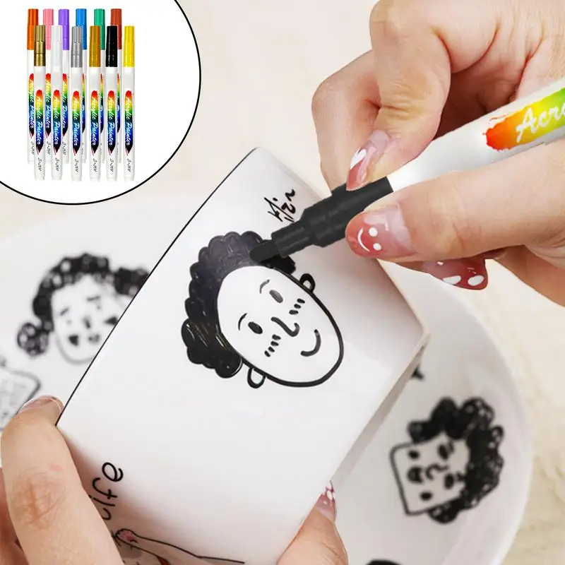 Acrylic Pens For Painting Non-sticky Fine Tip Paint Markers Fine Point Markers Long-Lasting Paint Pens Acrylic Markers Acrylic