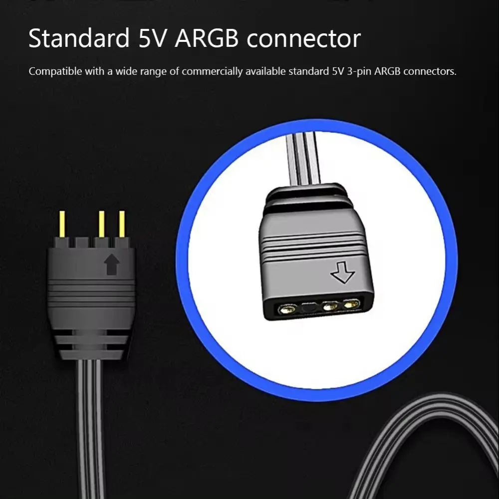 PC Cooling Fan SATA to 5V 3 Pin Adapter Light Strip Self Adhesive ARGB Controller Cable Power Supply ARGB Mini Controller