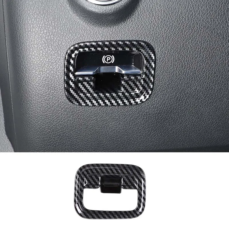 

ABS Carbon Fiber Style Car Electronic Handbrake Frame Trim For Mercedes-Benz C-Class W206 2022 Auto Interior Sticker Accessories