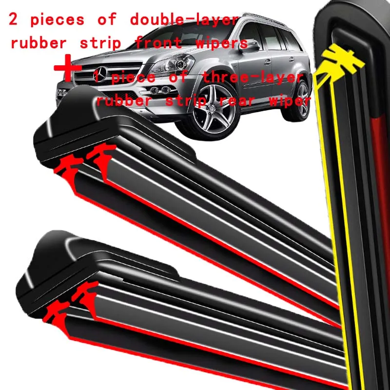 

For Mercedes GL X164 2005-2012 2006 2007 2008 Wiper Front & Rear Wiper Blades Windshield Windscreen Window Brushes 28"+21"+12"