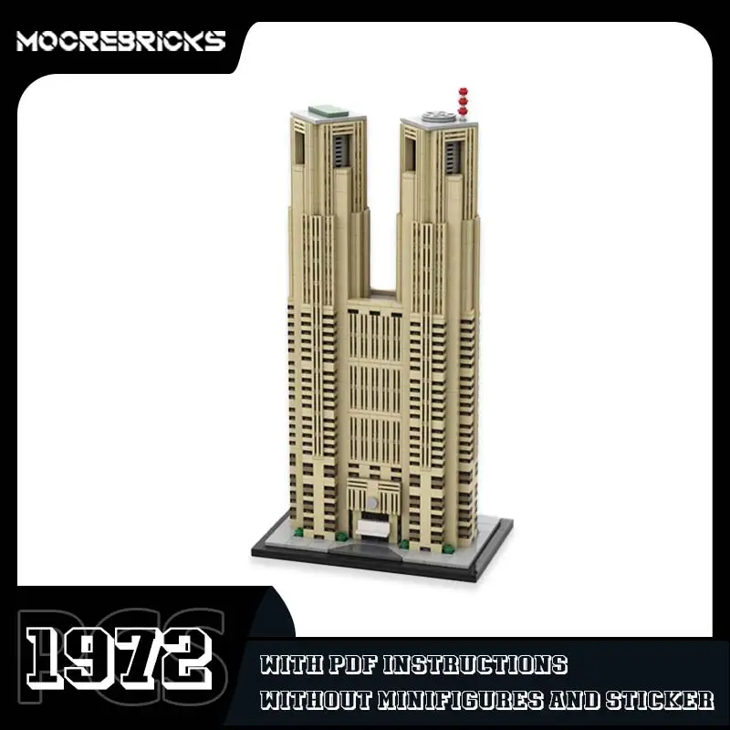 Japan Architektur Tokyo Metropolitan Government Gebäude (Tochō) Modell Blöcke Maßstab 1:800 Bausteine Display Spielzeug Geschenke