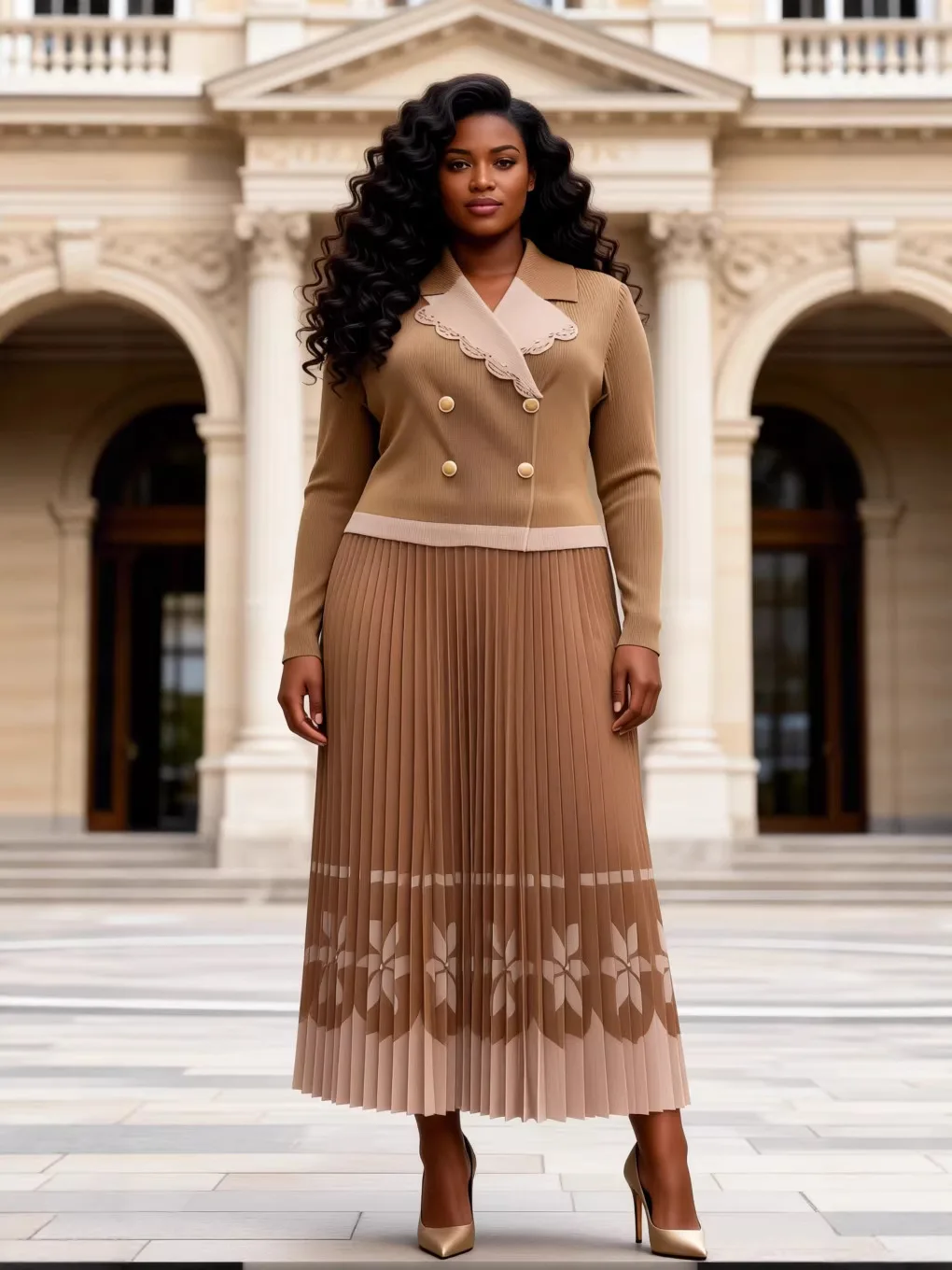 

Miyake African Pleated Loose Dress Fashion Bead Loose Temperament Long Dress Women's Clothing 2026 Spring New