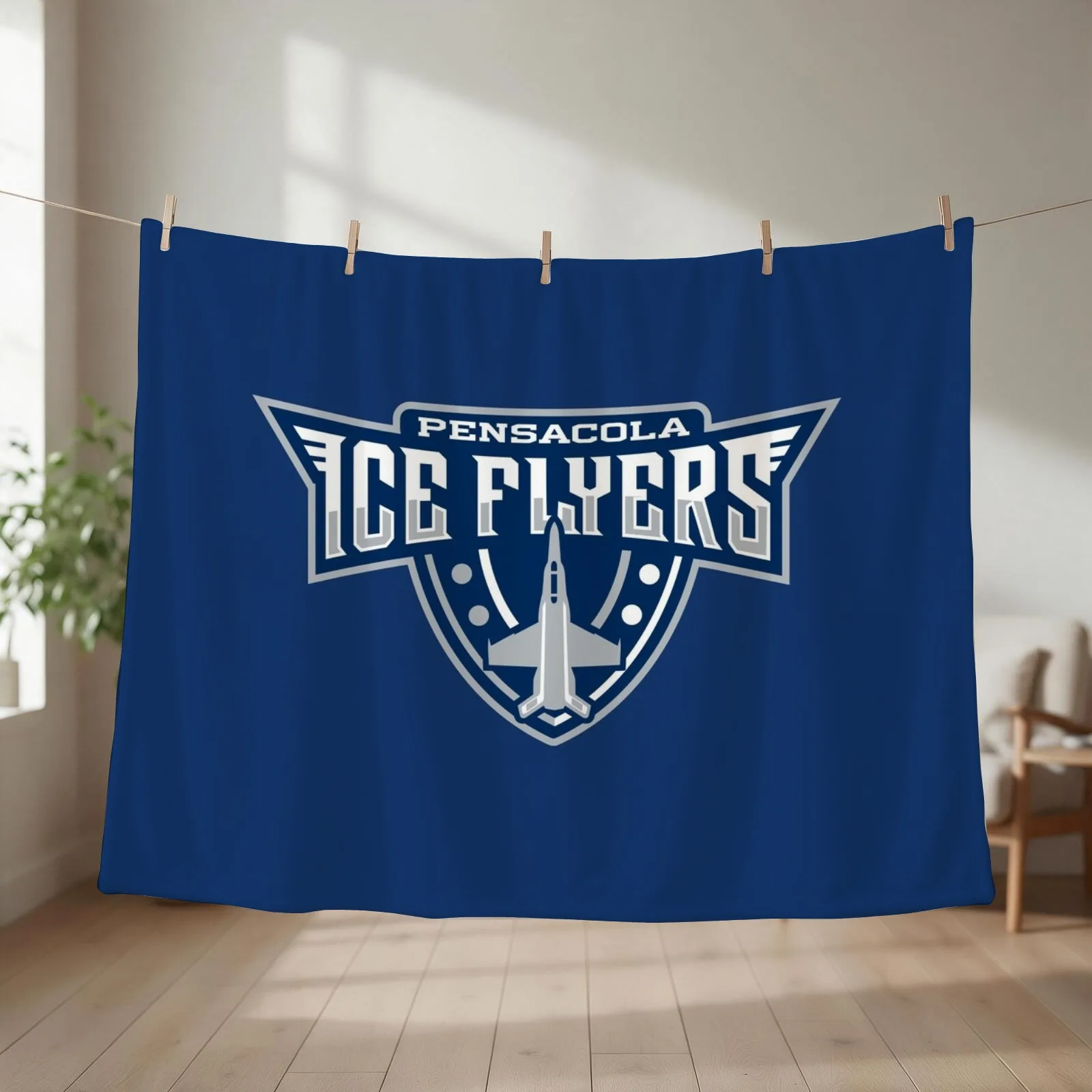 pensacola ice flyers primary essential Throw Blanket Luxury Thicken Plaid on the sofa Thermal Plush Blankets