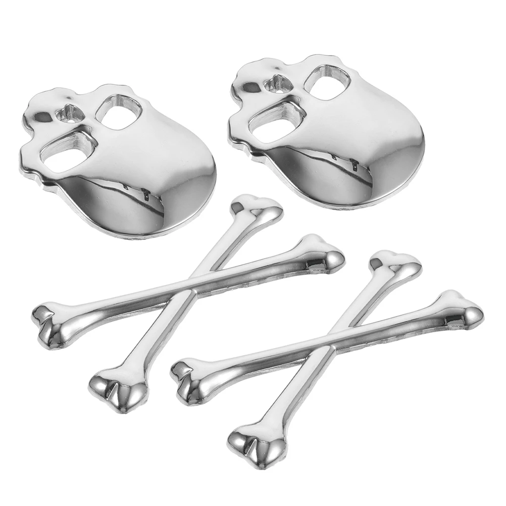 

2 Pcs Metal Skull Car Logo Automobile Decoration Sticker Decals Stickers Badge Decorate
