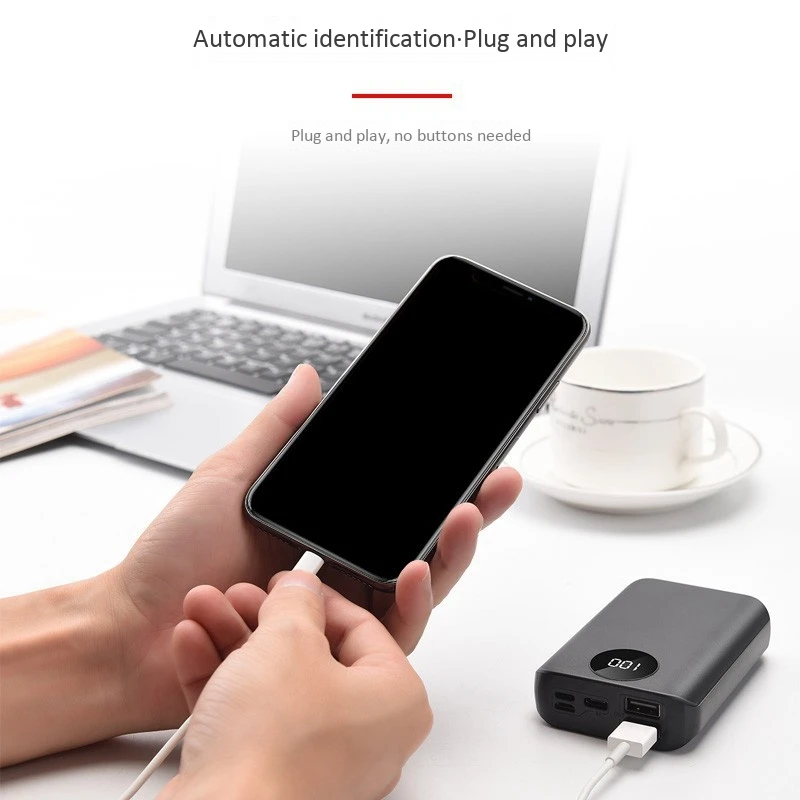 ABKM Power Bank Box 3X18650 Battery Pack DIY Smart Charge Fast Charger LED Light for Cell Phone Tablet