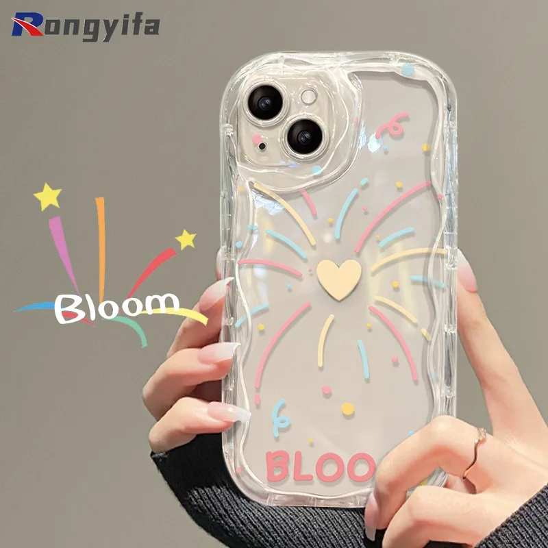 For Honor 90 Lite X9B X8B X7A X8A X7B X9 X9A X8 Pura 70 Pro Ultra P60 ART Magic 6 5 4 Lite Phone Case Love Heart Fireworks Cover