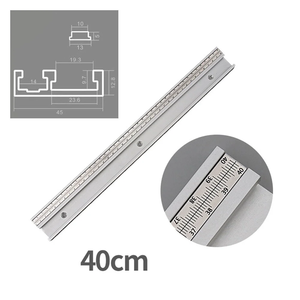 Sturdy 45 Type T Slot Miter Track Crafted from Aluminum Alloy 40cm for Router Tables and Bandsaws with Scale Slot