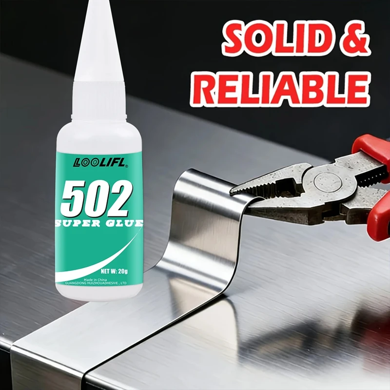 502 Super Glue Instant Quick-drying Cyanoacrylate Adhesive Leather Rubber Wood Metal Strong Bond Liquid Glue Tool
