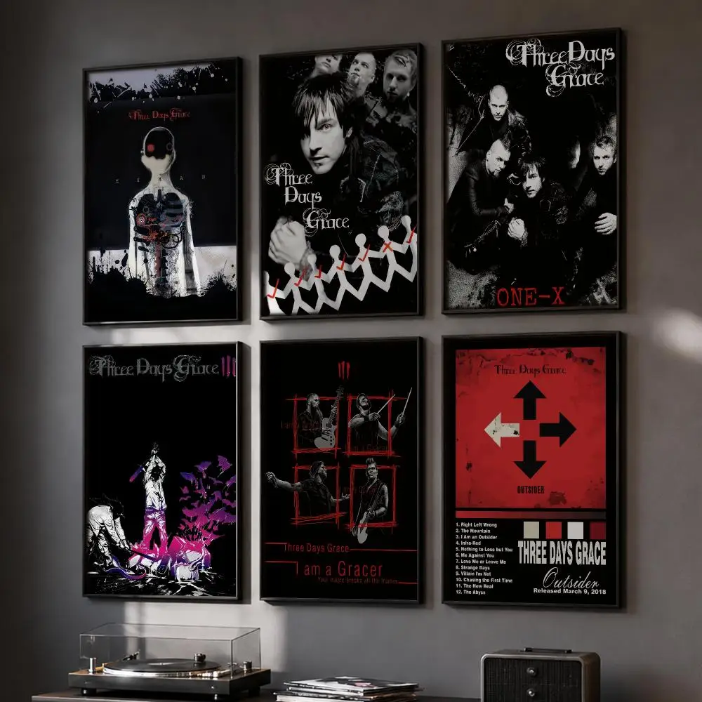 Rockband T-three Days G-grace Poster HD Wandaufkleber für Zuhause, Flur, Wohnzimmer, Schlafzimmer, Bar, Büro, Dekor, Kunstdrucke