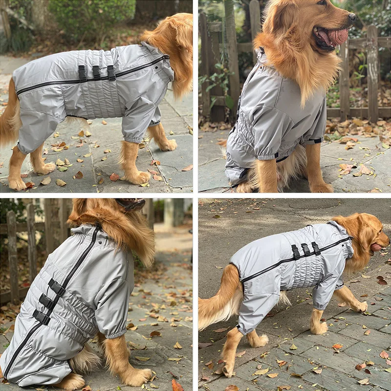 Dog Raincoat Waterproof Pet 4 Legs Raincoat Clothes For Bulldog Corgi Rain Coat Small Medium Large Dogs Jumpsuit Dogs Overalls