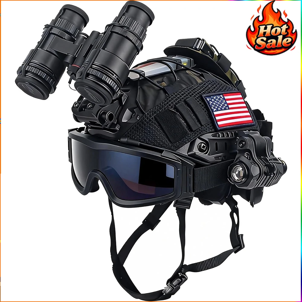 

Многофункциональный военный тактический шлем для страйкбола, набор 8-в-1 с моделью устройства ночного видения для пейнтбола, уличного поля