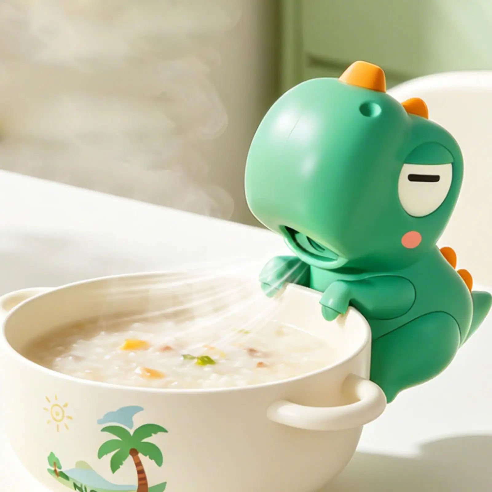 Cute Elephant Shape Cup Hanging Blowing Mini Fan Baby Food Cooling Gadget Portable Kids Toy Safe Soft Wind Cool Down