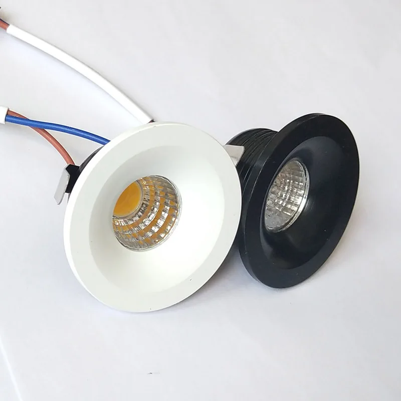 

5W Dimmable Black/White Mini LED COB Downlights AC110V 220V Jewelry Display Ceiling Recessed Cabinet Spot Lamp 3000K 4000K 6000K