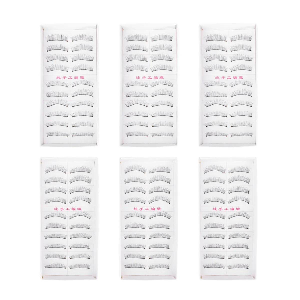 60Pairs Natural Cotton Thread False Eyelashes Handmade Long Thick Lightweight Makeup Accessories for Women Party Daily