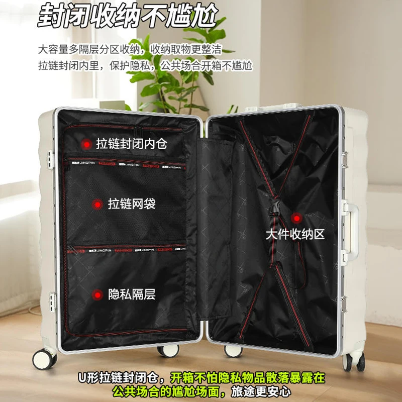 26 "luggage large capacity strong durable female 28 large multi-functional charging rod travel password suitcase 30