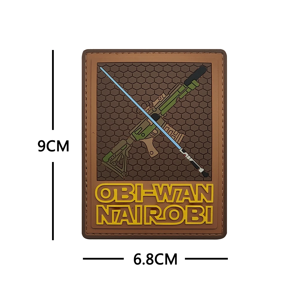 Christian Craighead Kenya God of War PVC Patches Rubber OBI-WAN NAIOBI Weapons Military Badge Jacket Armband Bag Sticker Decor