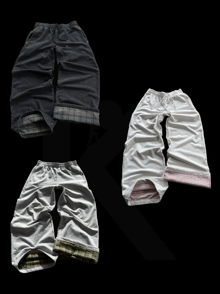 Urban Streetwear Y2K الجمالية للجنسين فضفاضة تناسب البلوز السراويل للرجال والنساء مجموعة الخريف والشتاء