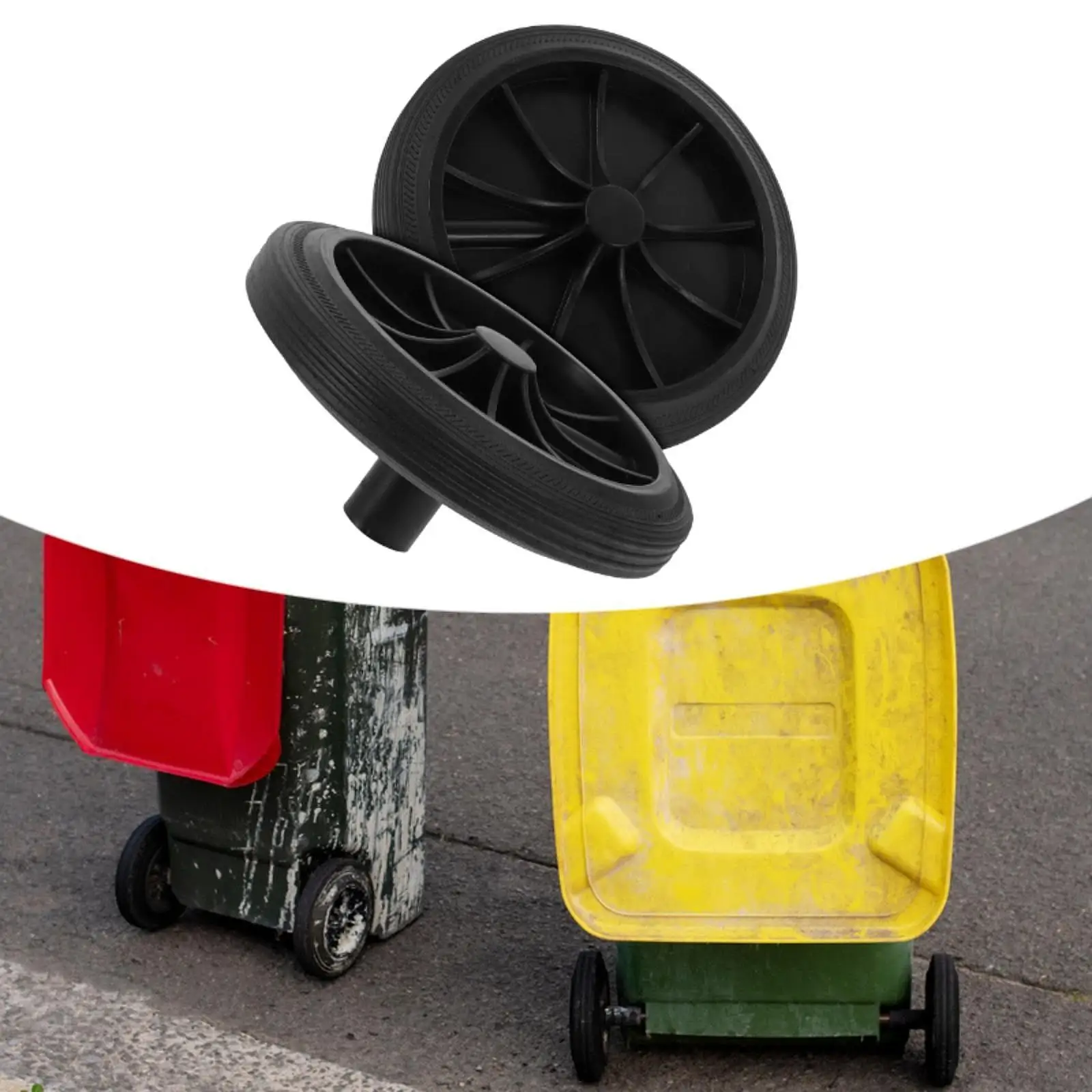 2 Pieces Trash Garbage Bin Wheel Heavy Duty Replacement Garbage Can Pulley