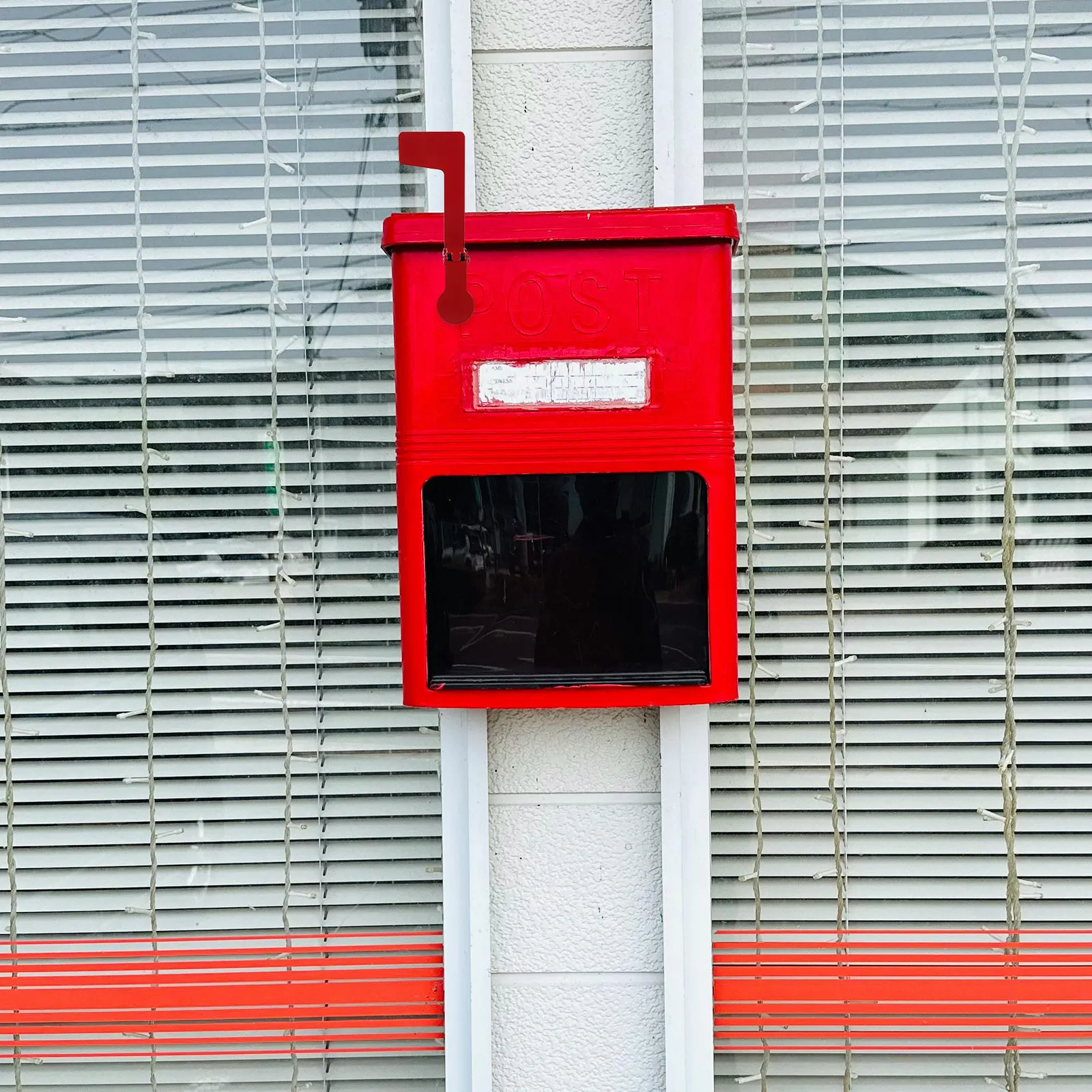 Foldable Red Mailbox Flag Replacement Stainless Steel Weather Resistant Mail Arrival Notification Flag for Outdoor Post Box Wall