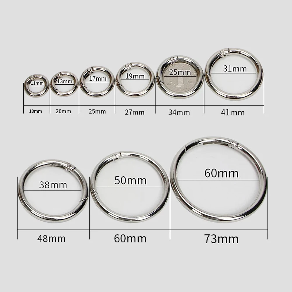 Leather Bag DIY Accessories Zinc Alloy Openable Round Handbags O-Ring Buckle Spring Gate Snap Hooks Snap Clasp view 4