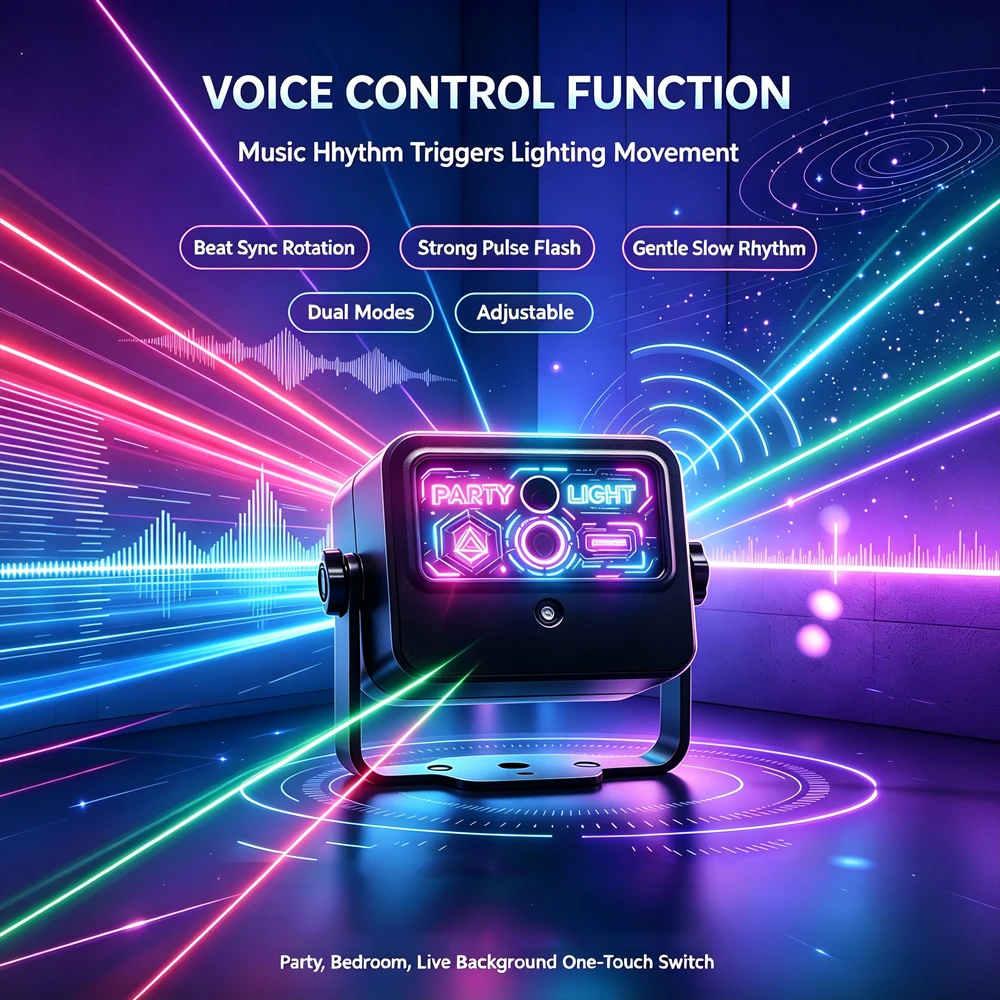 Rechargeable Party Light with Bluetooth Speaker, 90 Patterns Sound Active Stage Light, RC DJ Disco Projector for Camping Party