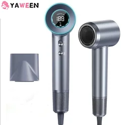 YAWEEN-Sèche-cheveux professionnel à ions négatifs, sèche-cheveux haute vitesse, faible bruit, lumière LED, affichage de la température, séchage rapide, 110000 tr/min