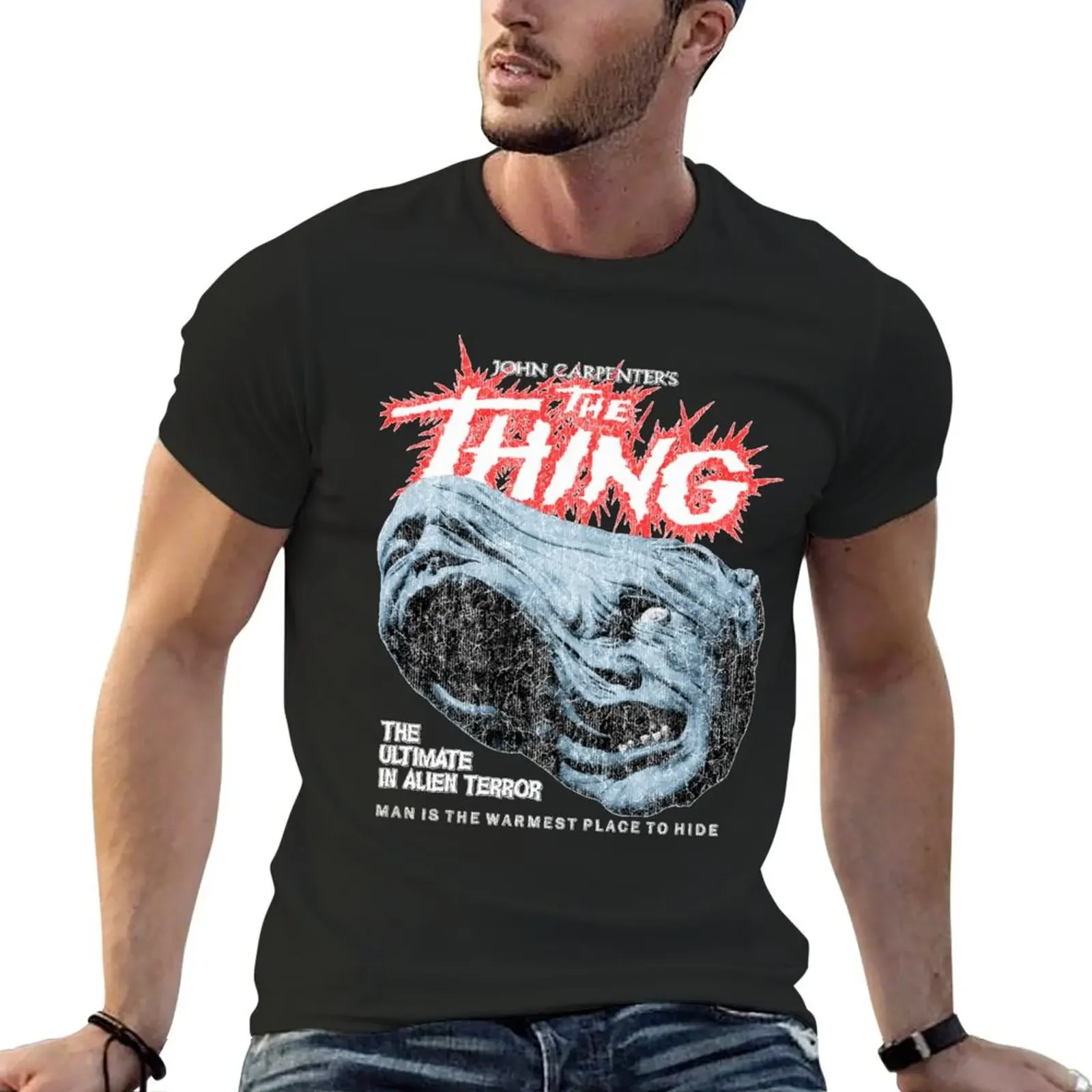 The Thing Distressed John Carpenter Horror Sci Fi T-Shirt plus size tops essential t shirt shirts graphic tee men