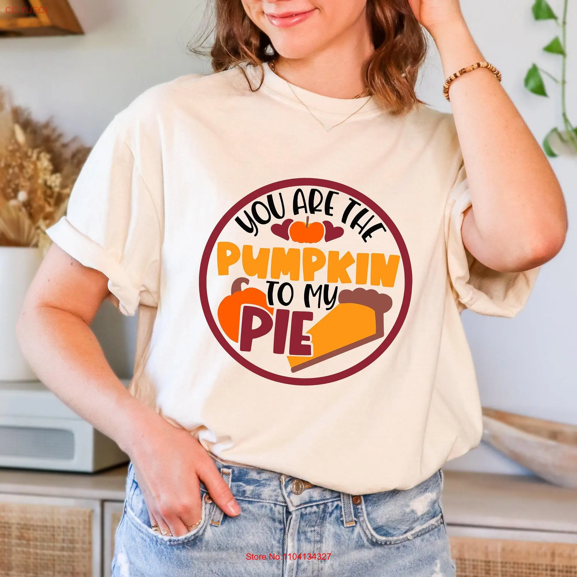 Pumpkin To My Pie Comfort Colors T Shirt Thanksgiving Fall Turkey Thankful  long or short sleeves