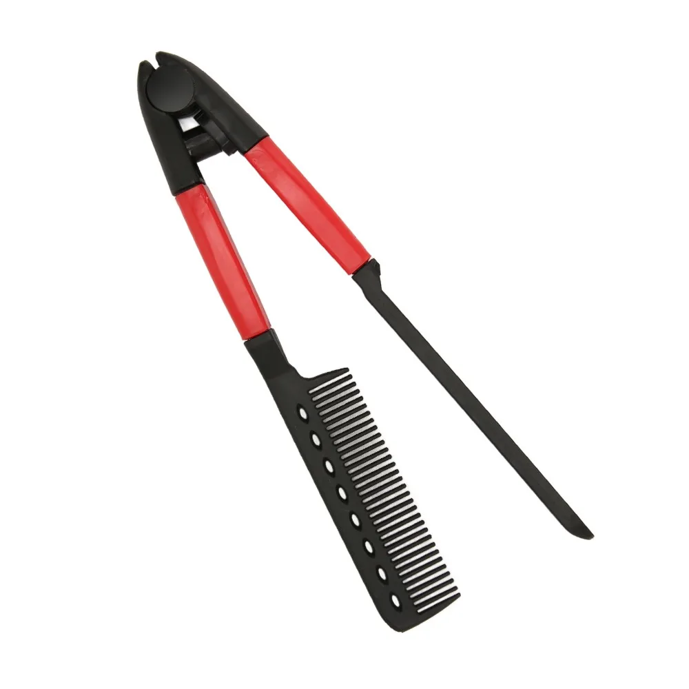 Portable V Shaped Hair Comb Rounded Teeth Lightweight Hair Straightening Comb Multipurpose High Temperature Avoid