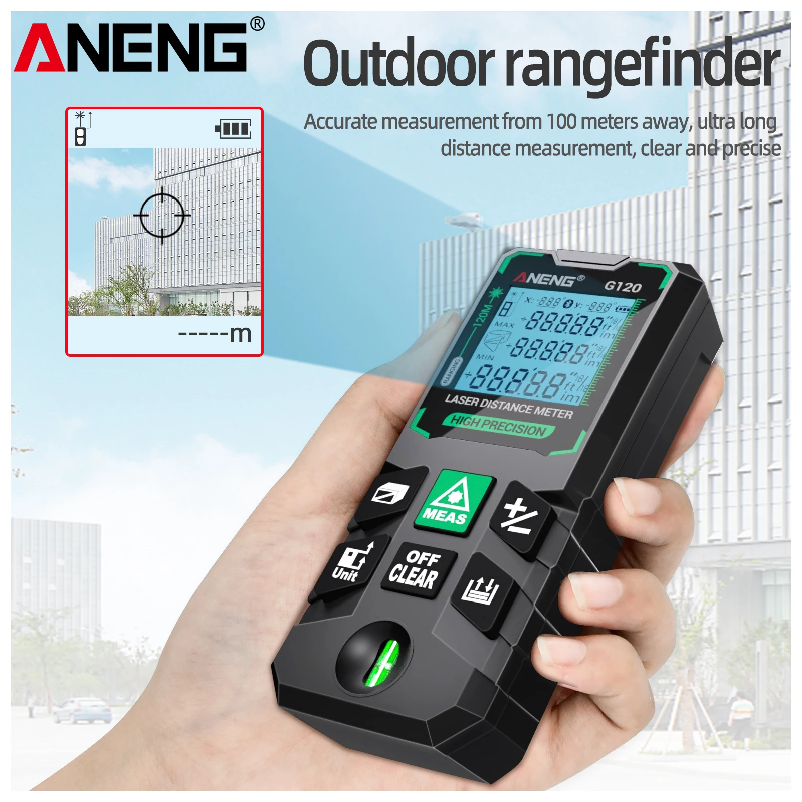 

Инфракрасный измеритель расстояния ANENG G50/G70/G100/G120: ручной высокоточный электронный дальномер для измерения в помещениях